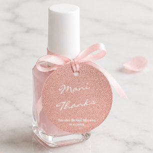 Mani Thanks Rose Gold Bridal Shower Nail Polish Favor Tags