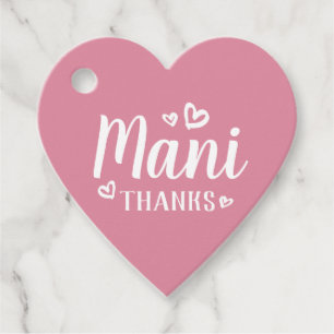 Mani Thanks Rose Pink Hearts Love Baby Shower Favor Tags