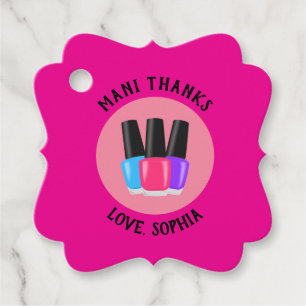 Mani Thanks Spa Party Favor Tags