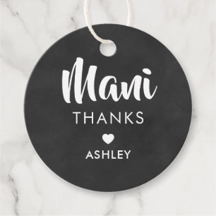 Mani Thanks Tag, Manicure Kit Gift Tag, Chalkboard Favor Tags