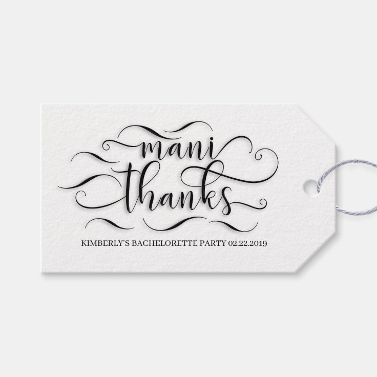 Mani Thanks Thank You Gift Tags | Zazzle