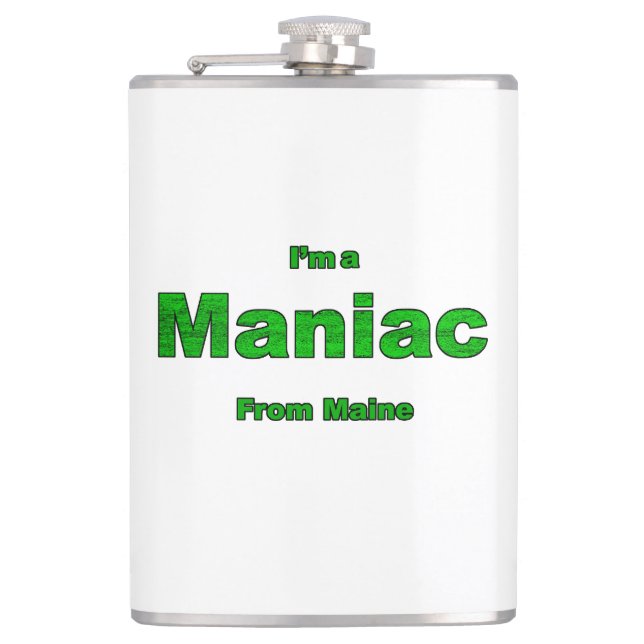 Maniac from Maine Flask (Front)