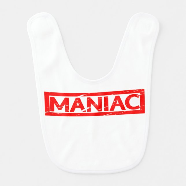 Maniac Stamp Baby Bib (Front)