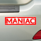 Maniac Stamp Bumper Sticker (On Car)
