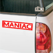 Maniac Stamp Bumper Sticker (On Truck)