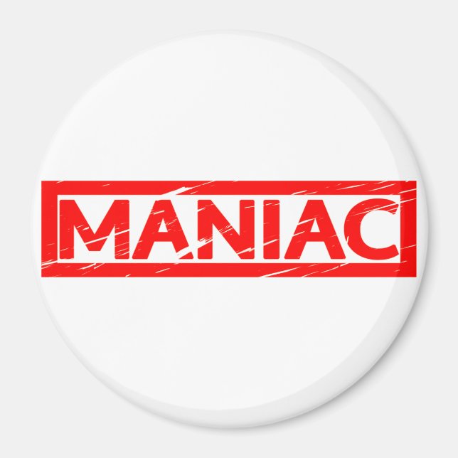 Maniac Stamp Magnet (Front)