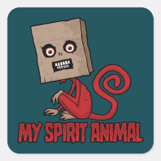 Maniacal Masked Monkey Spirit Animal Square Sticker