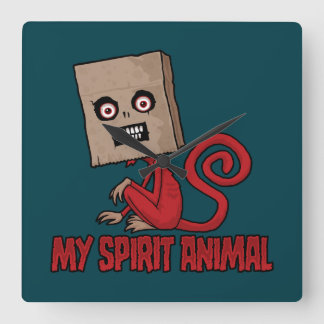 Maniacal Masked Monkey Spirit Animal Square Wall Clock
