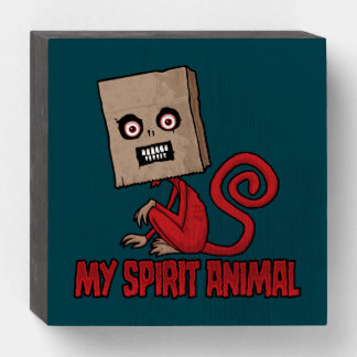 Maniacal Masked Monkey Spirit Animal Wooden Box Sign