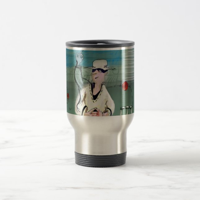 Manic cricketer travel mug (Center)