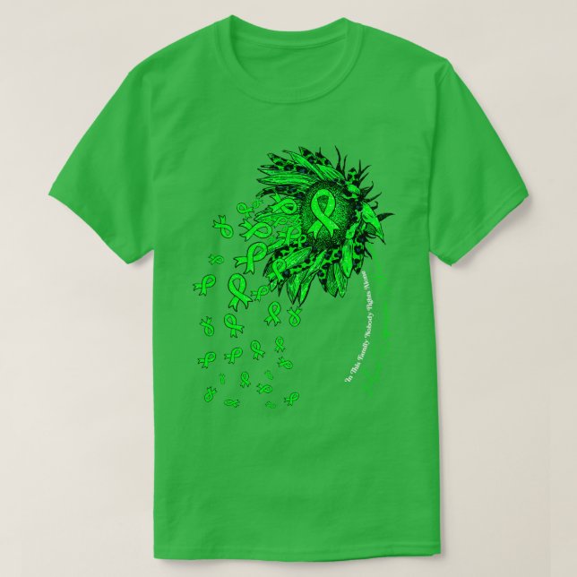 Manic Depression Awareness sunflower nobody fights T-Shirt (Design Front)