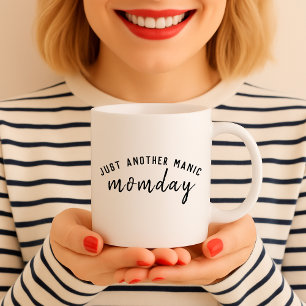 Manic Momday   Busy Mom Modern Mother's Day Pun Coffee Mug