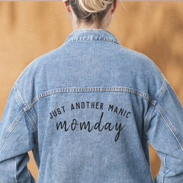 Manic Momday | Busy Mom Modern Mother's Day Pun Denim Jacket (Creator Uploaded)