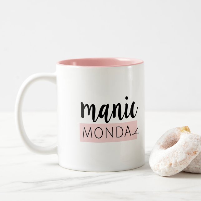 MANIC MONDAY Trendy Work Mom Coffee Mug (With Donut)