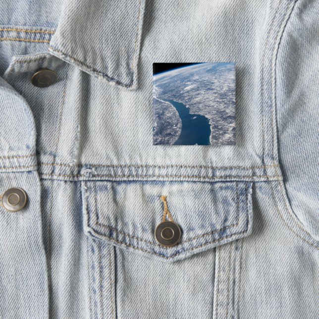 Manicouagan Crater And The St. Lawrence River Button (In Situ)