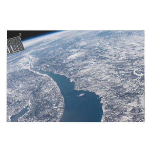 Manicouagan Crater And The St Lawrence River Faux Canvas Print