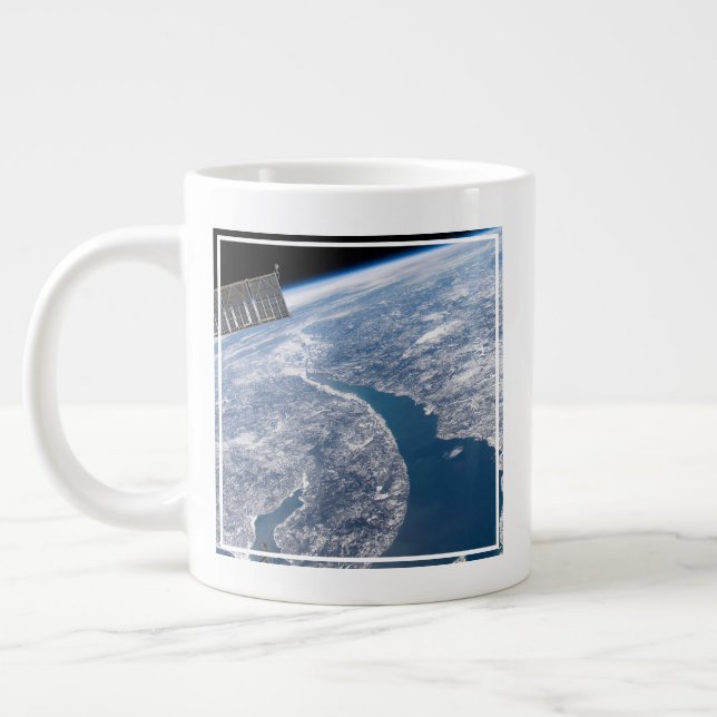 Manicouagan Crater And The St. Lawrence River Giant Coffee Mug (Left)
