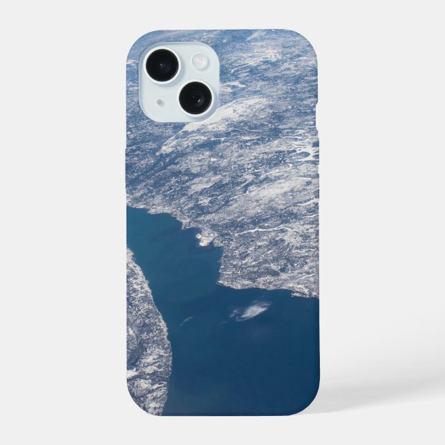 Manicouagan Crater And The St. Lawrence River iPhone 15 Case (Back)