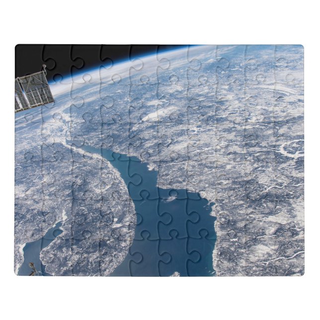 Manicouagan Crater And The St. Lawrence River Jigsaw Puzzle (Puzzle Horizontal)