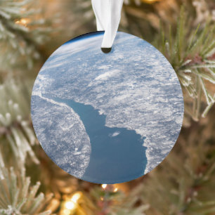 Manicouagan Crater And The St. Lawrence River Ornament