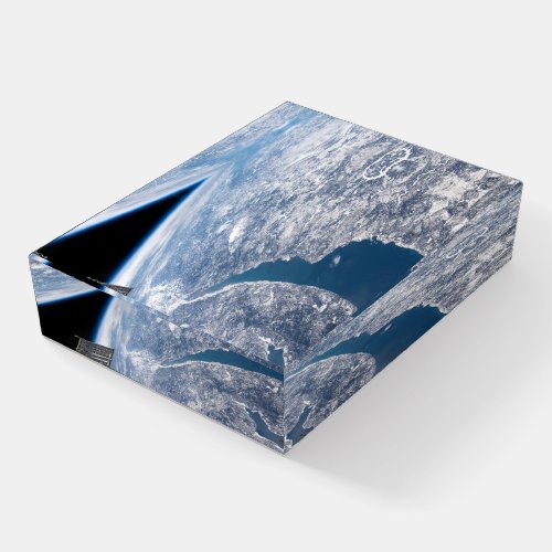 Manicouagan Crater And The St Lawrence River Paperweight