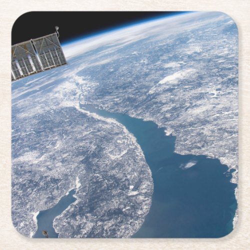 Manicouagan Crater And The St Lawrence River Square Paper Coaster