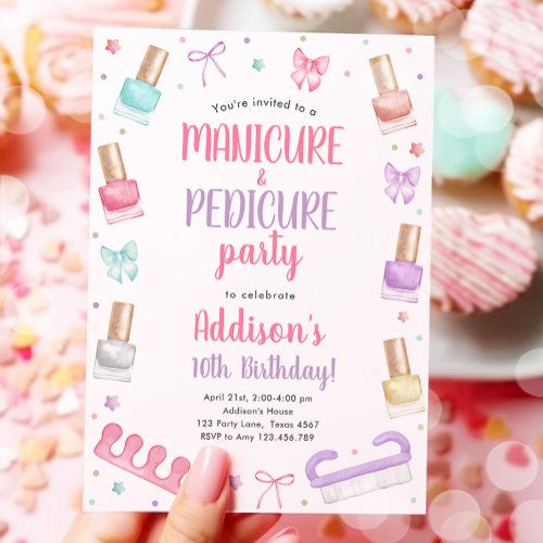 Manicure and Pedicure Bow Mani-Pedi Party Birthday