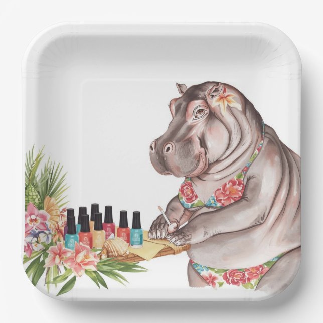 Manicure Coastal Beauty by Hippo Staff  Paper Plates (Front)
