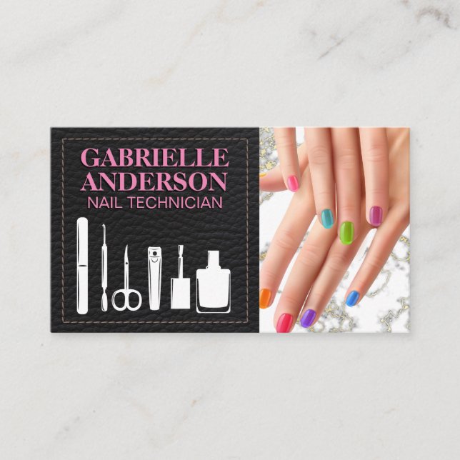 Manicure Colorful Nails Business Card (Front)
