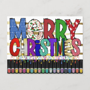 Manicure Nail Art Christmas Postcard