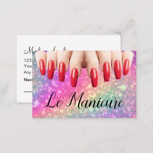 Manicure Nail Tech Appointment Business Cards