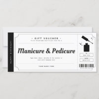 Manicure Pedicure Gift Voucher Certificate
