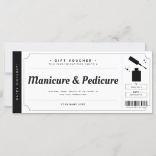 Manicure Pedicure Gift Voucher Certificate