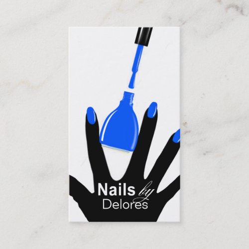 MANICURE PEDICURE Nail Salon blue Business Card