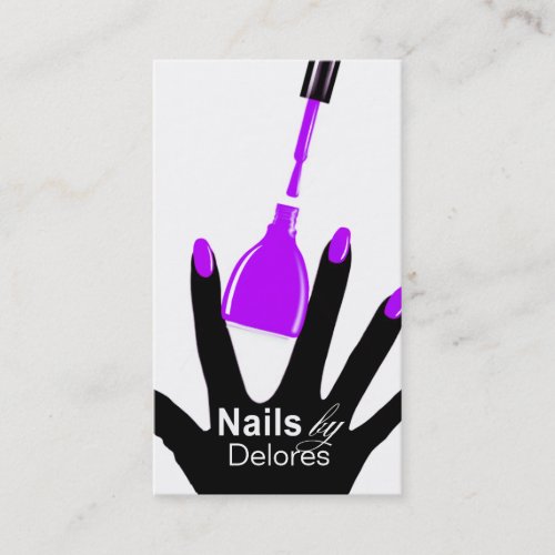 MANICURE PEDICURE Nail Salon purple Business Card