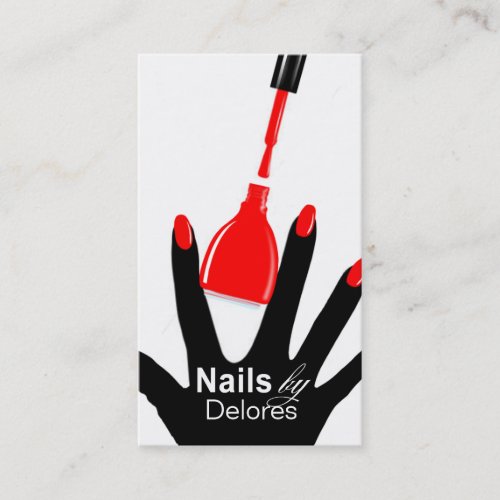 MANICURE PEDICURE Nail Salon red Business Card