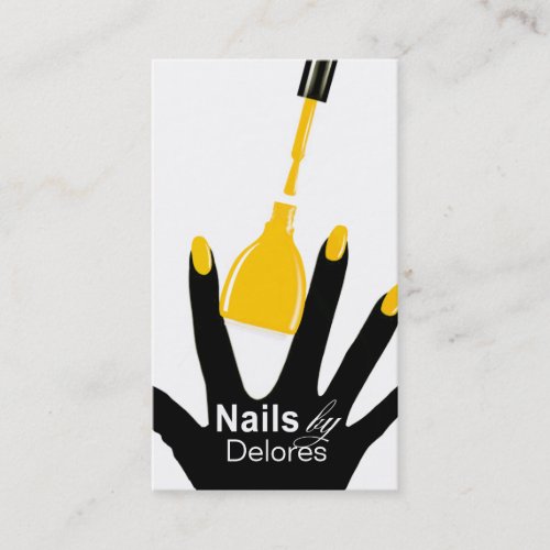 MANICURE PEDICURE Nail Salon yellow Business Card
