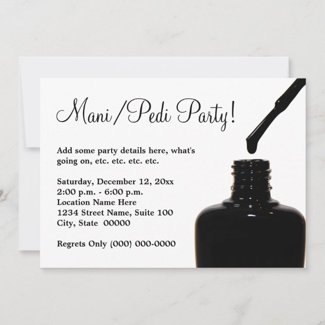 Manicure Pedicure Party Invitation (Front)