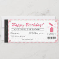 Manicure Pedicure Pink Gift Voucher Certificate