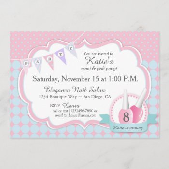 Manicure & Pedicure Spa Party Birthday Invitation by NouDesigns at Zazzle
