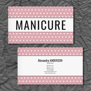 Manicure - Polka Dots Pink Business Card