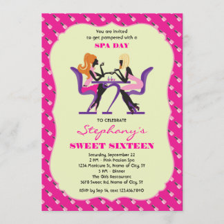 Manicure Spa Sweet Sixteen Invitation
