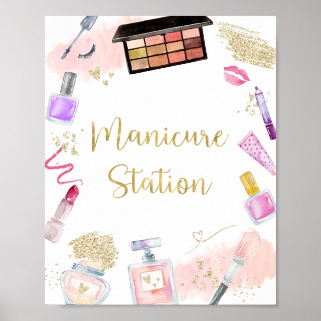 Manicure Station Glitz & Glam Spa Birthday Sign (Front)