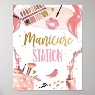 Manicure Station Spa Party Makeup Glamour Girl Pos Poster