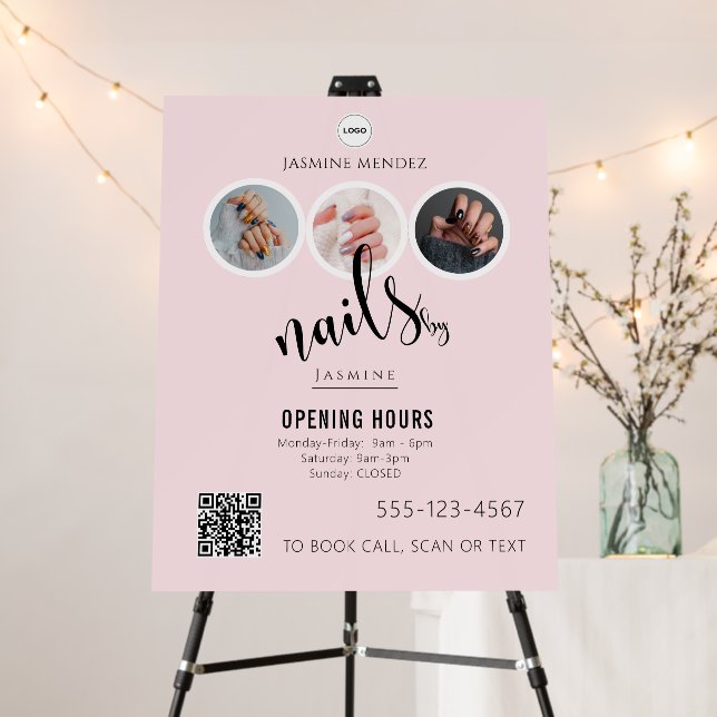 Manicure Studio QR Code Photo Collage Foam Board (In Situ (Stand))