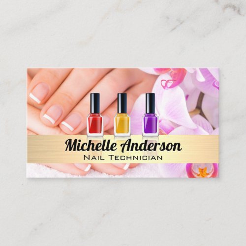 Manicured Hands  Nail Polish Bottles Business Card