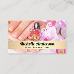 Manicured Nail Polish Bottles Spa Business Card