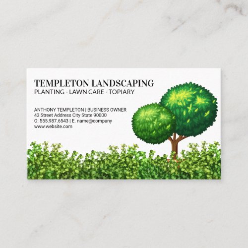 Manicured Tree  Bushes  Landscape Business Card