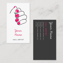 Manicurist and Nail Technician Business Cards