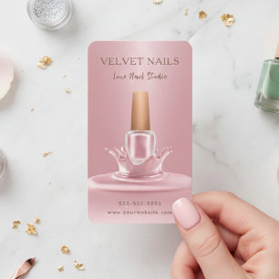 Manicurist Artist Nail Dusty Rose Blush Pink Chic Business Card